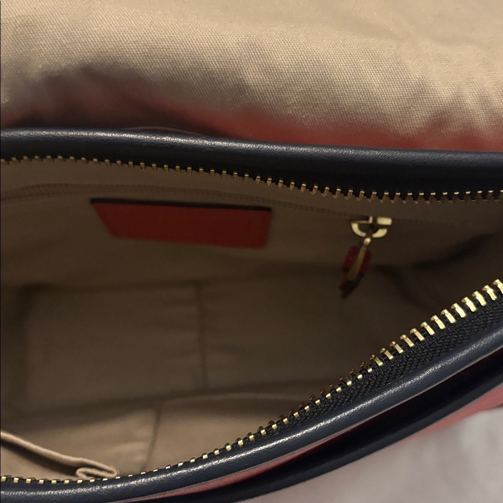 VTG Coach Patricia Legacy crossbody blue, orange & tan leather w/tassel turnlock - Picture 7 of 16